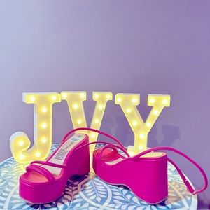Hot Pink Platform Sandals